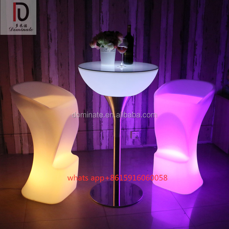 Wholesale Mirror Glass Cake Table –  Led furniture factory direct high quality LED foldable cocktail table bar table bistro table with stretch cover – Dominate