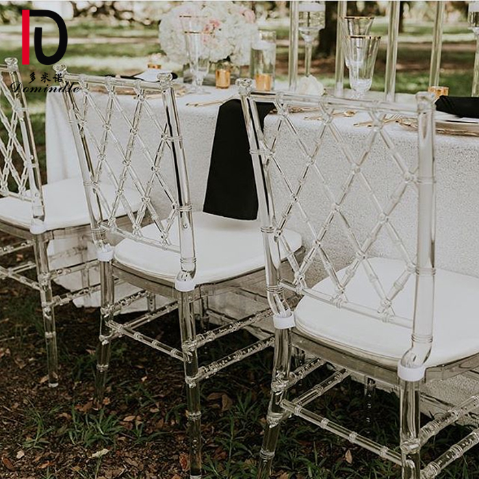 Popular leisure modern events design stackable transparent wedding crystal chair