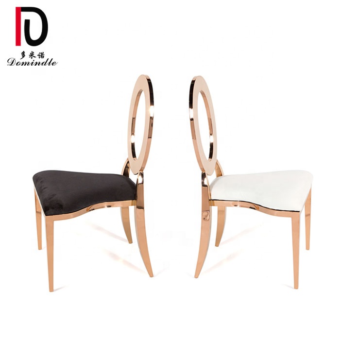Modern event Rose Gold Dining Antique Stainless Steel Living Room Wedding Leather Dahlia Viola Party banquet  Chairs