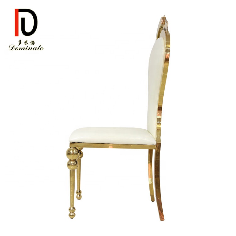 OEM Luxury Gold Stacking Wedding Chair – Gold metal king throne party dining high back wedding reception chair – Dominate detail pictures