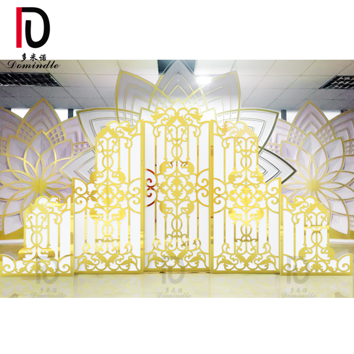 party style gold frame acrylic wedding decoration wall backdrop for events