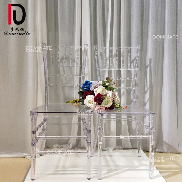 Wholesale Gold Metal Dining Chair –  Dominate Wedding Furniture Clear Acrylic Hotel Banquet Tiffany Chiavari Chair – Dominate