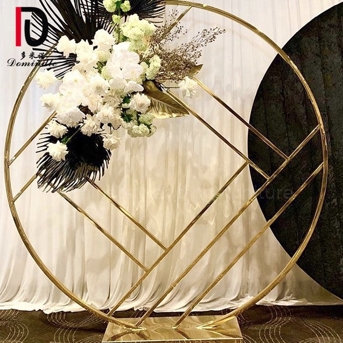 Good quality Stainless steel back dropFrom China – Wedding decoration round stainless steel elegant gold wedding backdrop – Dominate