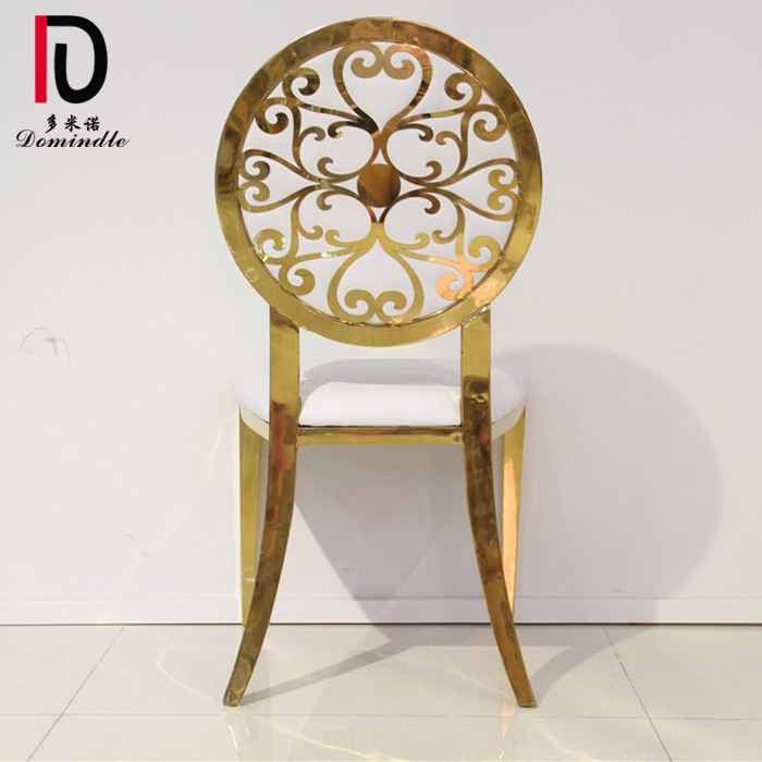 Wholesale Gold Wedding Chair –  Cheap Special Round back gold frame stainless steel hotel chairs – Dominate