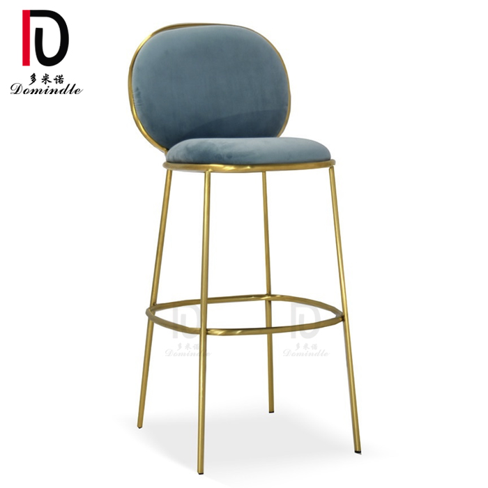 Wholesale Gold Wedding Dining Chair –  2020 modern design gold stainless steel wedding bar chair for cocktail – Dominate