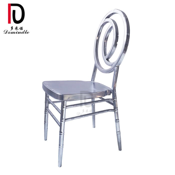 Foshan banquet furniture silver stainless steel stacking wedding chair for sale