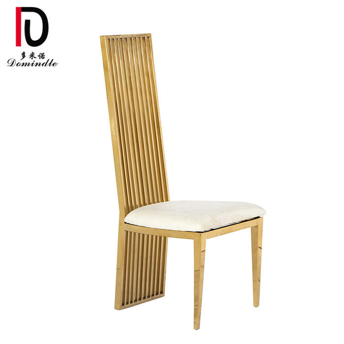 banquet luxury gold stainless steel frame wedding dining chair with PU
