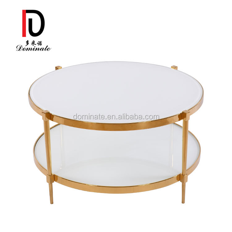 OEM Elegant New Design Metal Event Table –  Hot sale metal marble top coffee table round white coffee table side table – Dominate