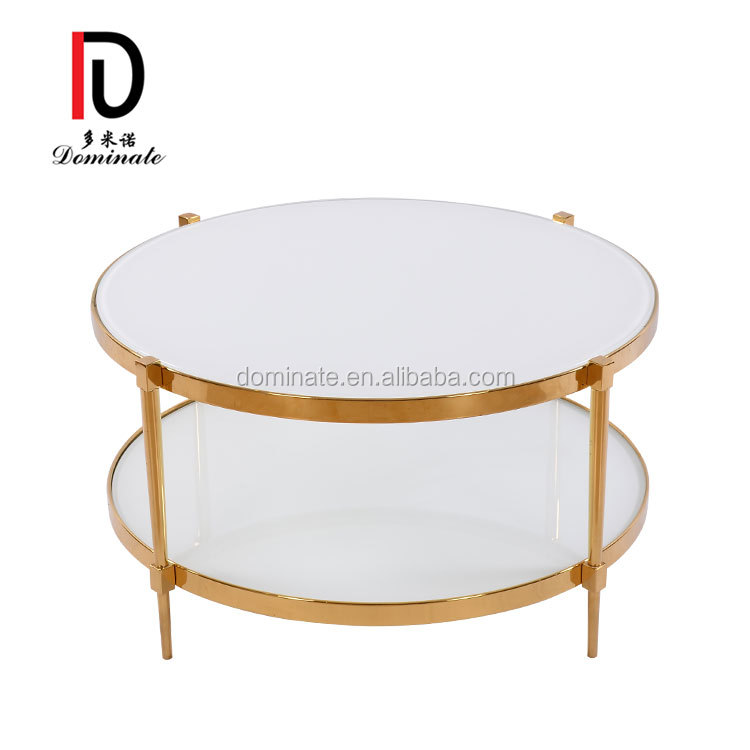 OEM Mdf Top Event Table – Hot sale metal marble top coffee table round white coffee table side table – Dominate detail pictures