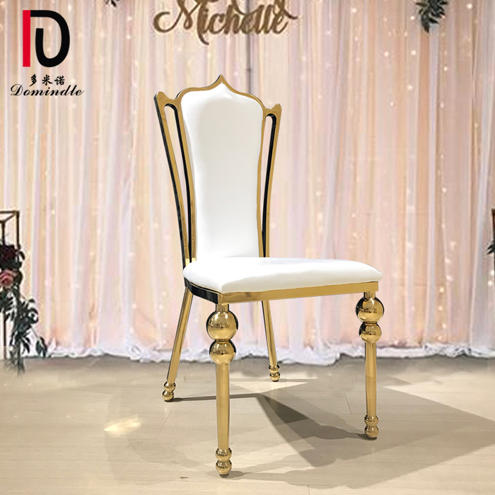 China Rental Gold Stacking Hotel Chair –  dominate wc16 modern gold stainless steel frame wedding chair for event – Dominate