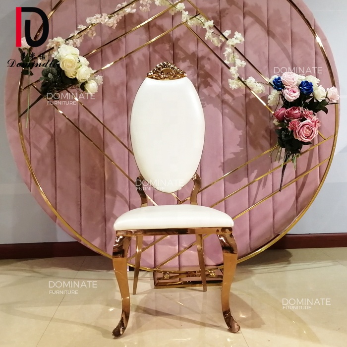 Bride and groom stainless steel commercial king throne chair for wedding