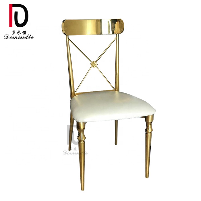 China Metal Event Chair –  Banquet furniture gold Stainless Steel Customized PU Leather wedding chair – Dominate