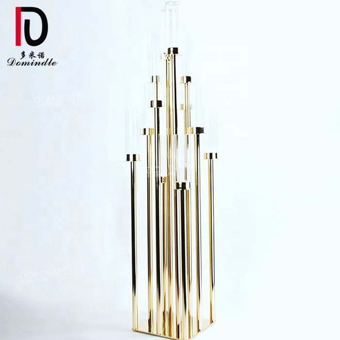 Good quality Stainless steel back dropFrom China – Luxury gold crystal bead decorating candle holders for weddings – Dominate