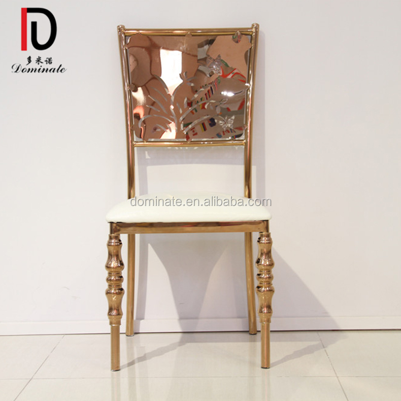 OEM Golden Hotel Chair –  Stainless Steel Base banquet chair for wedding and event – Dominate