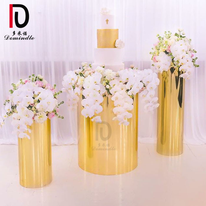 Good quality Wedding Decoration From China – modern wedding used mirror glass stainless steel round flower stand – Dominate