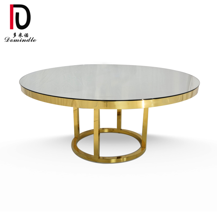 China Hotel Mdf Round Stainless Steel Table –  2020 simple new design stainless steel wedding banquet table – Dominate
