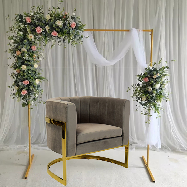 Comfortable European Style Hot Sale Wedding Living Furniture Home use Leisure Fabric Velvet Sofa For Armchair