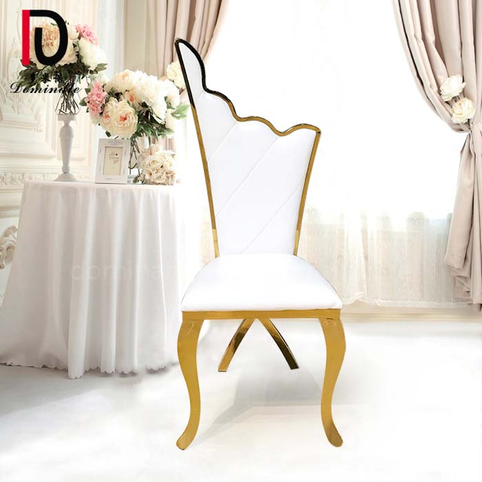 hotel furniture gold stainless steel frame wedding bridal chair