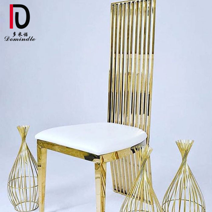 OEM Gold Wedding Stainless Steel Chair –  Golden metal king and queen wedding banquet throne chairs – Dominate