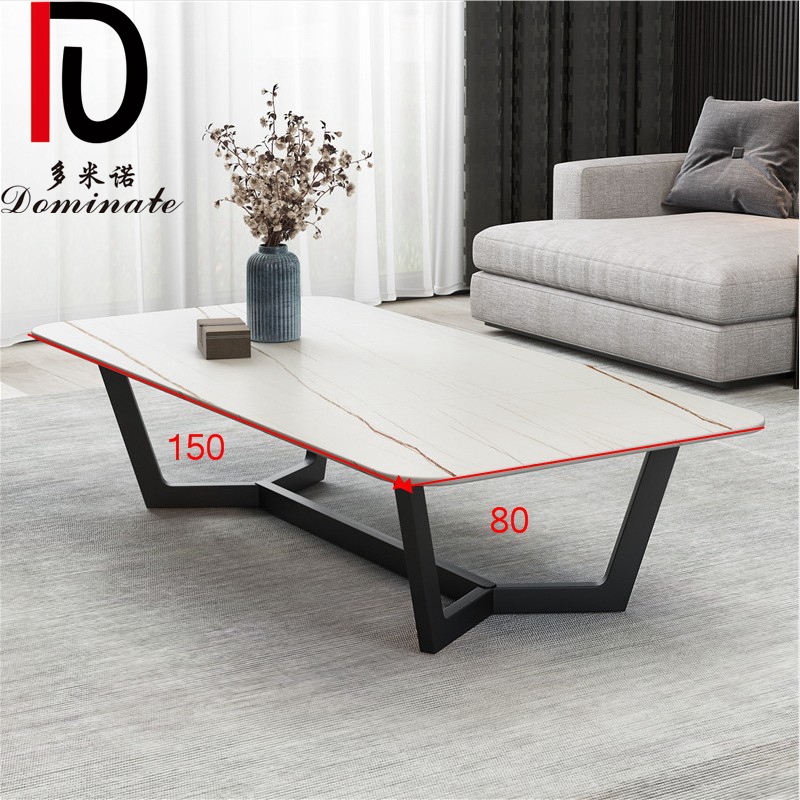 OEM Luxury Banquet Table – Minimalist Style living Room Furniture Rectangle Marble Top Metal Frame Coffee Table Center Table – Dominate detail pictures