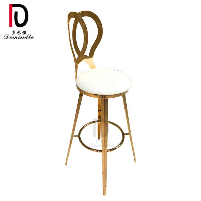 Flower Backrest High Furniture Modern Stainless Steel Metal Bar Chair for cocktail table