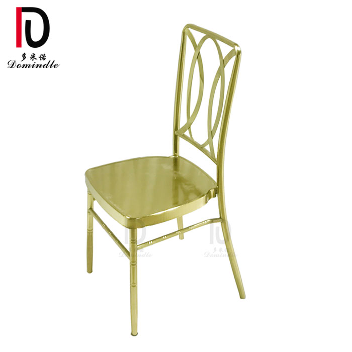 China Stackable Iron Banquet Wedding Chair –  gold stainless steel stackable modern design wedding chair – Dominate