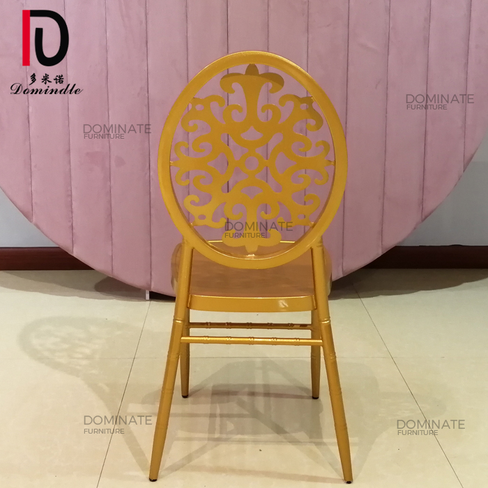 Wholesale Wedding Dining Chair –  Aluminum tube good quality white pu cushion rental stacking banquet chair – Dominate