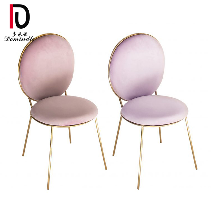 simple design gold stainless steel event round back wedding dining chair
