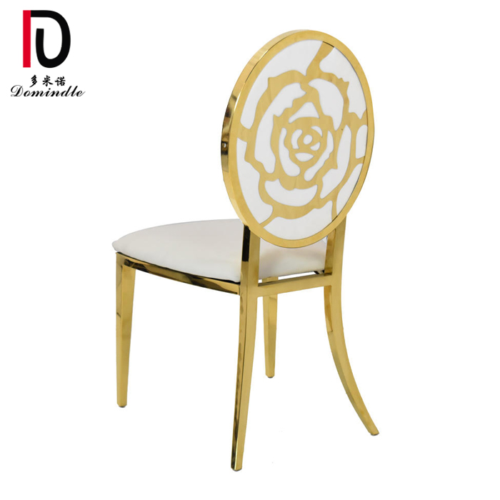 new featured rose back stainless steel titanium Gold Dining wedding Chair