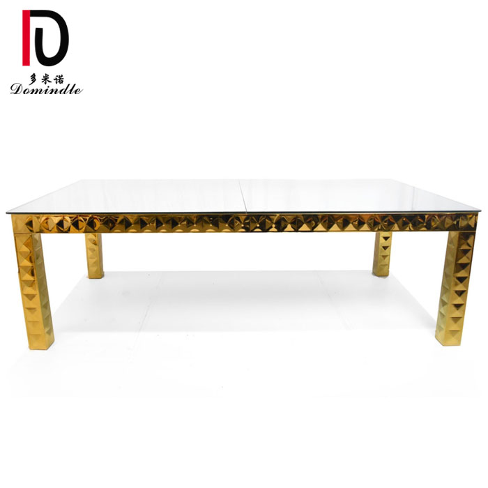 wedding Egyptian dining tbale gold stainless steel frame