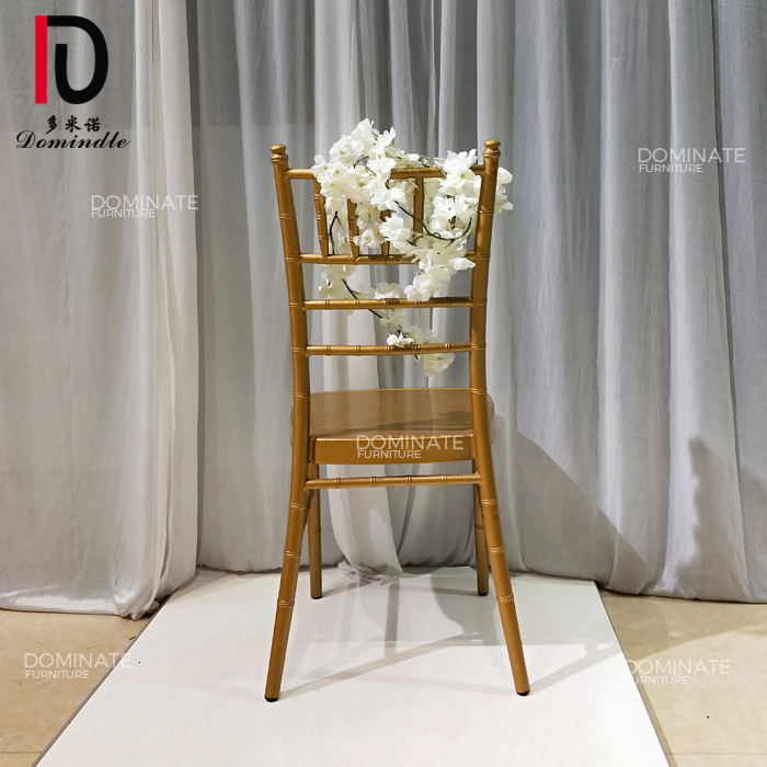 OEM Hotel Stainless Steel Chair –  Event furniture  wedding party iron metal color choose gold hotel resin chiavari – Dominate