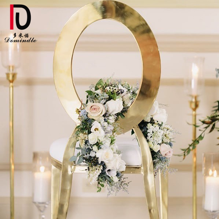 OEM Gold Metal Circle Wedding Chair –  Wholesale Stacking Hotel Restaurant Dining Silver Gold  Wedding Rental Infiniti Stainless Steel Party Chair for Event – Dominate