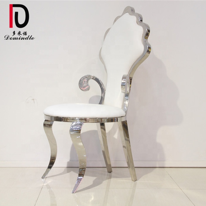 Wedding marriage silver color metal pu leather classical king throne chair