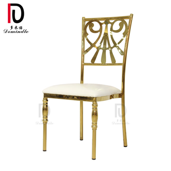 stackable wedding use stainless steel gold banquet dining chair