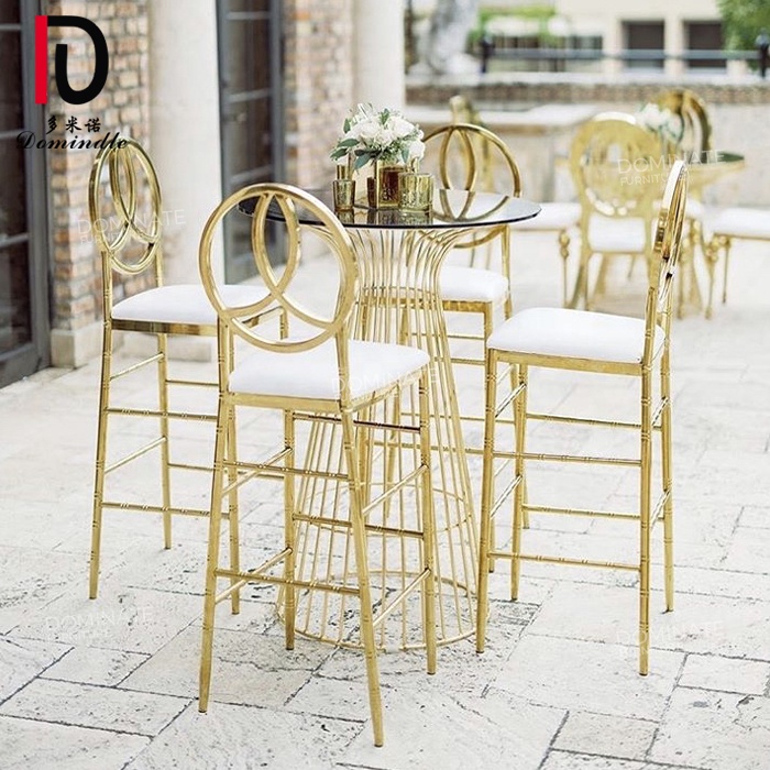 China Golden Stacking Stainless Steel Chair –  Fashionable design Stainless Steel customized Seater Bar Stool Chair – Dominate