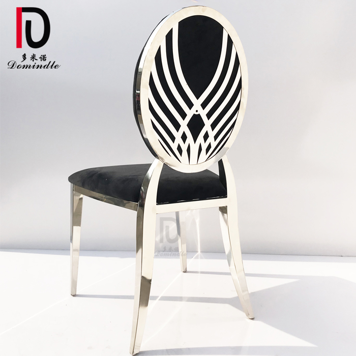 hot selling stainless steel silver lace back oval event chair for wedding