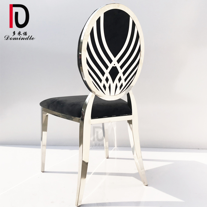 OEM Modern Wedding Stainless Steel Chair –  hot selling stainless steel silver lace back oval event chair for wedding – Dominate