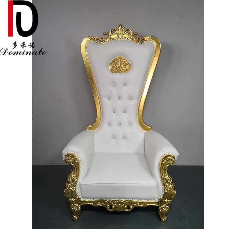 Good quality Sofa From China – New Design Gold Wooden Frame Leather With Pattern King Throne Chairs For Wedding Hotel – Dominate