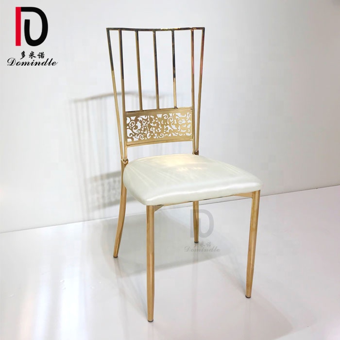 China Folding Stainless Steel Wedding Chair –  Dubai design golden back iron metal customer use banquet hotel chair – Dominate