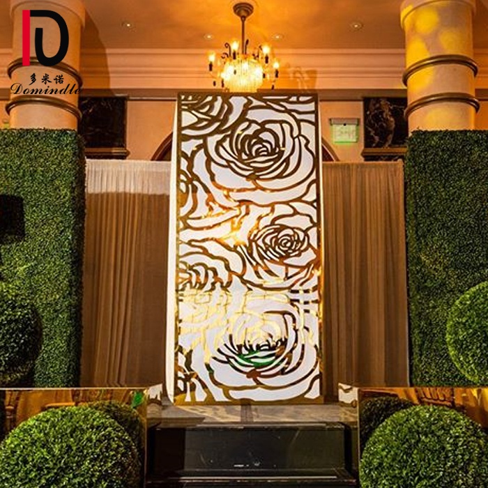 Event Decoration Luxury Golden Stainless Steel Flower Fancy Wedding Backdrop