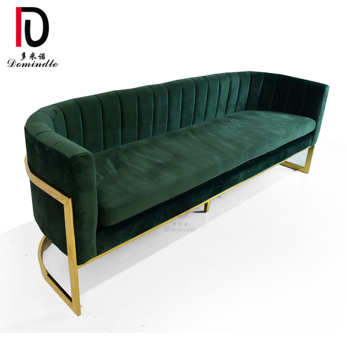 new featured gold stainless steel frame Emporium Green wedding Sofa