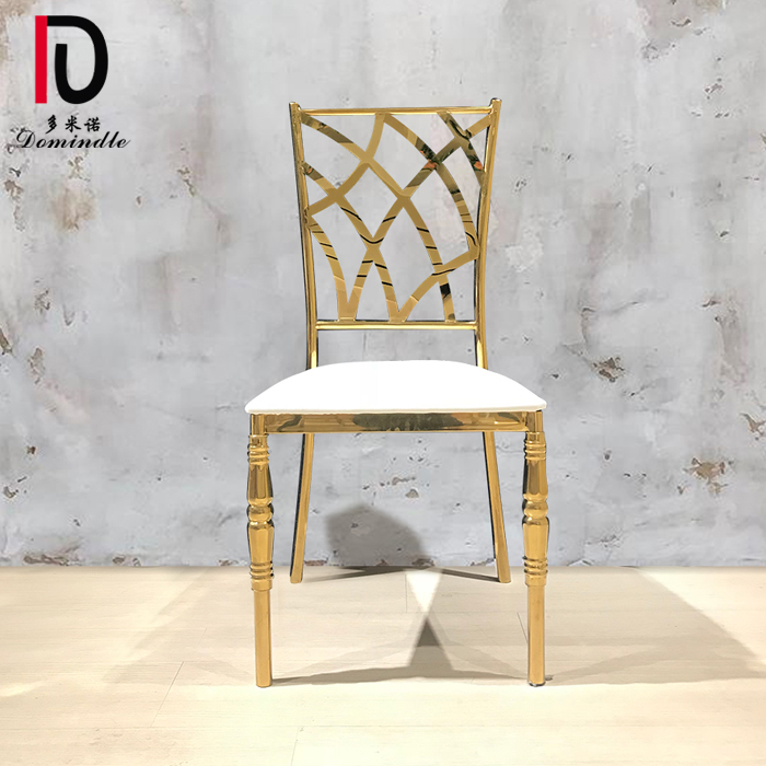 OEM Silver Stainless Steel Banquet Chair –  Dominate antique party style gold stacking wedding stainless steel chair – Dominate