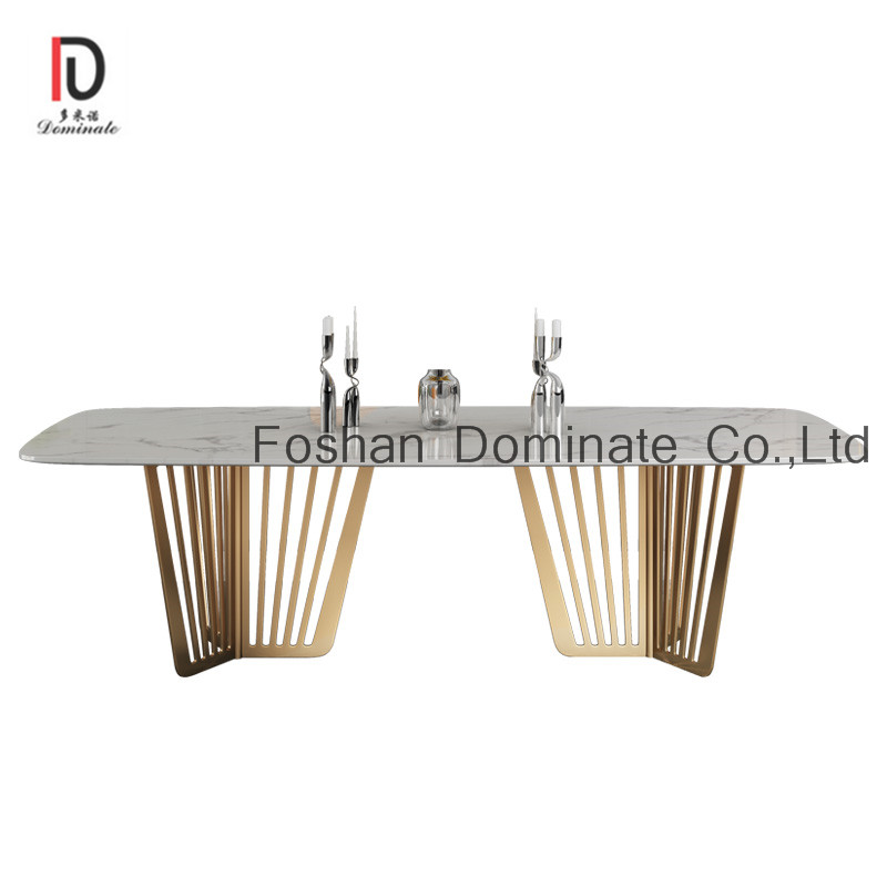 OEM Banquet Table Stainless Steel – 
 Marble top stainless steel legs dining  table&chair for dining room or hall – Dominate