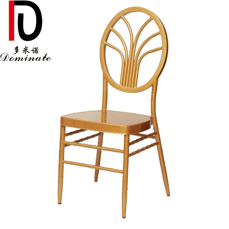 Customized Pattern Round Back Chair Stackable Metal Frame Modern Design Hotel Wedding Phoenix Chairs