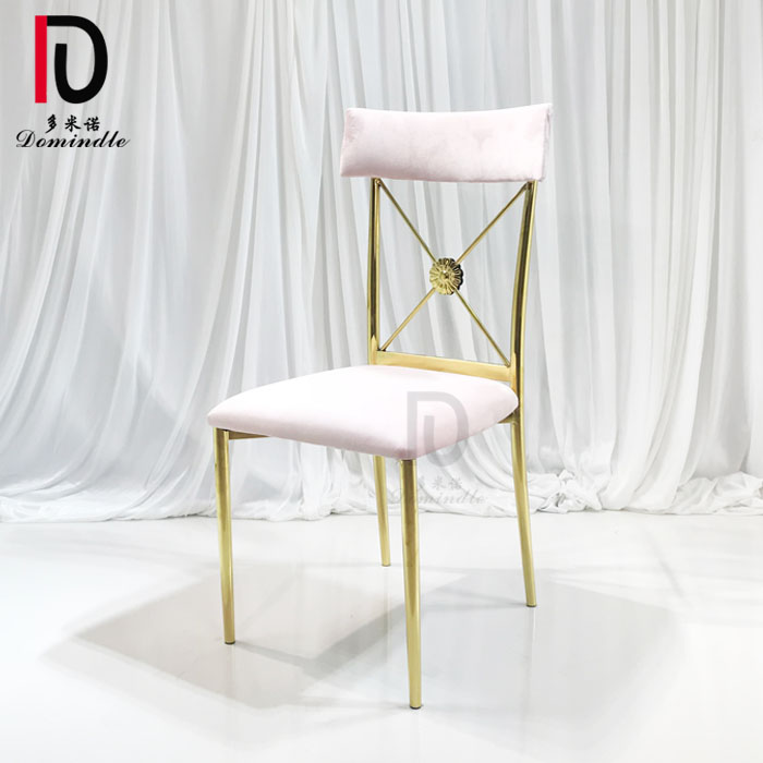 OEM Gold Banquet Chair –  2019 new design modern Wedding gold stainless steel dining chair – Dominate