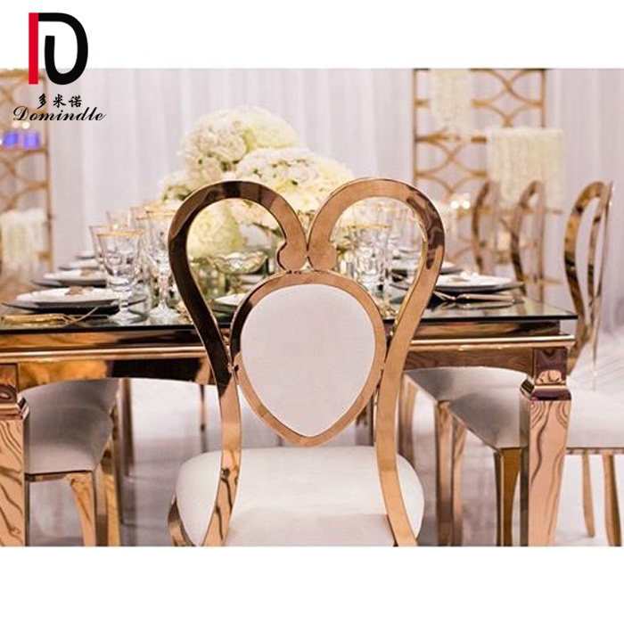 Good quality Sofa From China – Dominate simple luxe Gold banquet stainless steel dining wedding chair for event – Dominate
