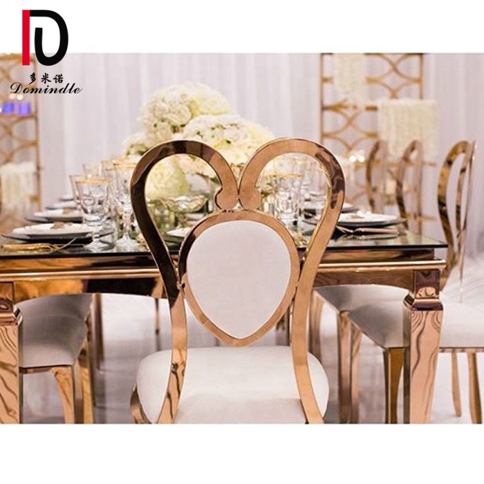 OEM Stackable Gold Stainless Steel Chair –  Dominate simple luxe Gold banquet stainless steel dining wedding chair for event – Dominate