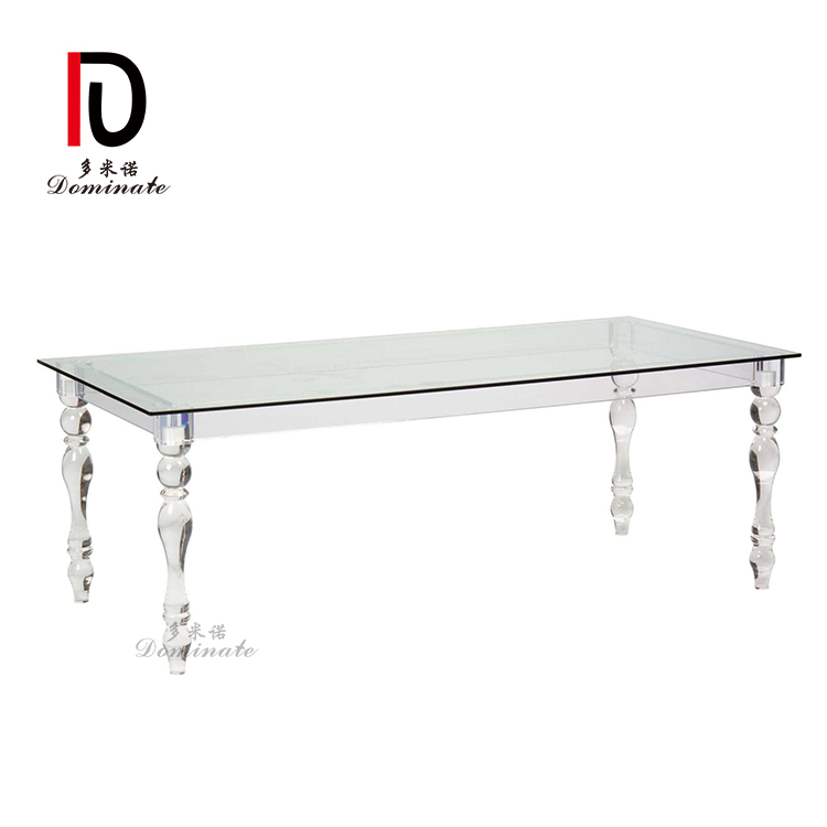 China Gold Metal Dining Table –  New Design Modern Rectangular Factory Customized Simple Fashion Transparent Acrylic Table For Wedding – Dominate