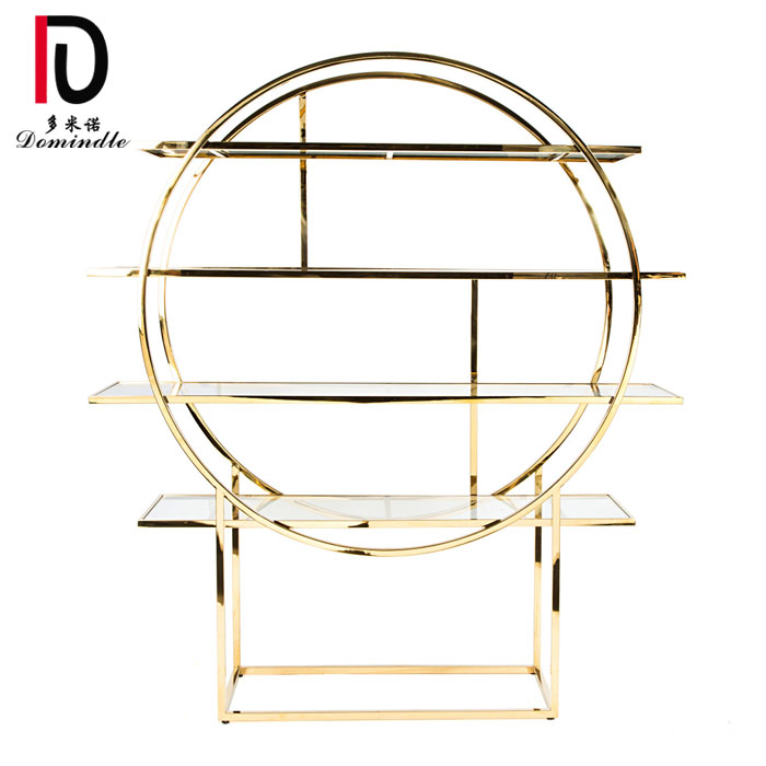 OEM Modern Event Table –  factory stainless steel frame wedding back drop glass bar back – Dominate