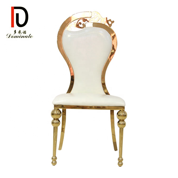 OEM Luxury Gold Stacking Wedding Chair – Gold metal king throne party dining high back wedding reception chair – Dominate detail pictures
